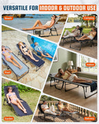 Sun Lounger with 5-Position Adjustable Backrest 180KG