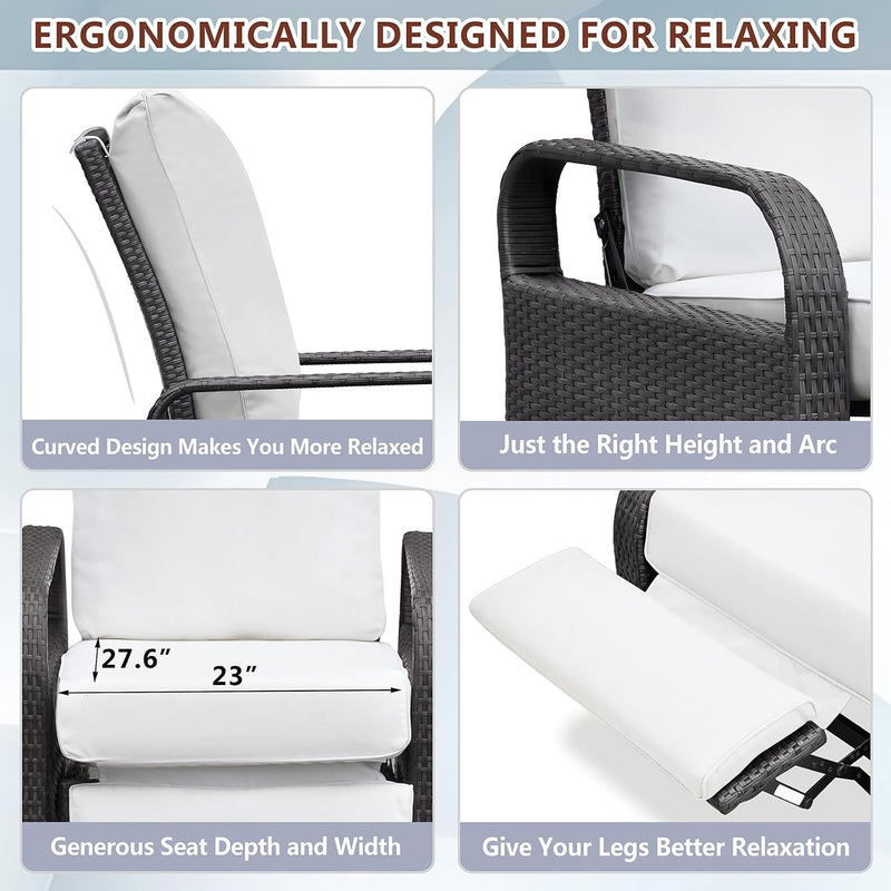 Sun Loungers for Garden Aluminium Recliner Chair
