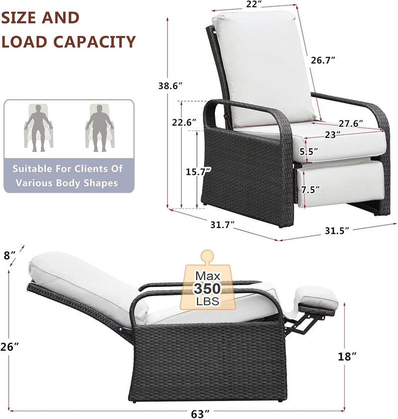 Sun Loungers for Garden Aluminium Recliner Chair