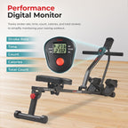 Sunny Health Fitness Compact Adjustable Rowing Machine Cardio