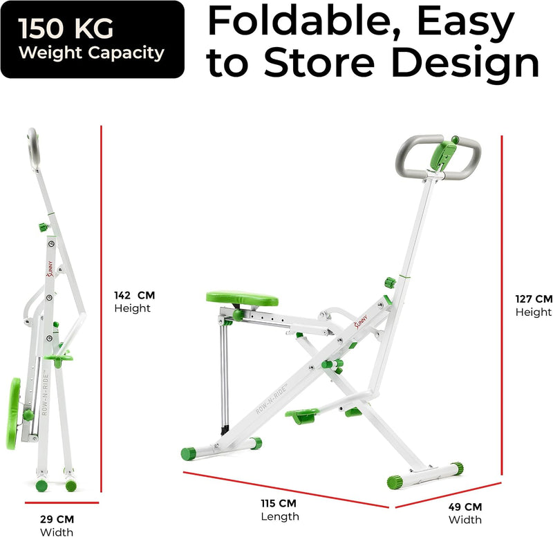 Smart Row-N-Ride Foldable Squat Rowing Machine