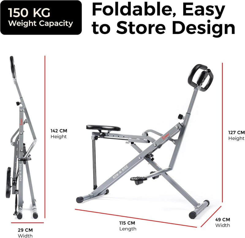 Smart Row-N-Ride Foldable Squat Rowing Machine