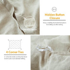 Super King Duvet Cover Set-100% Linen Cover-1 Breathable