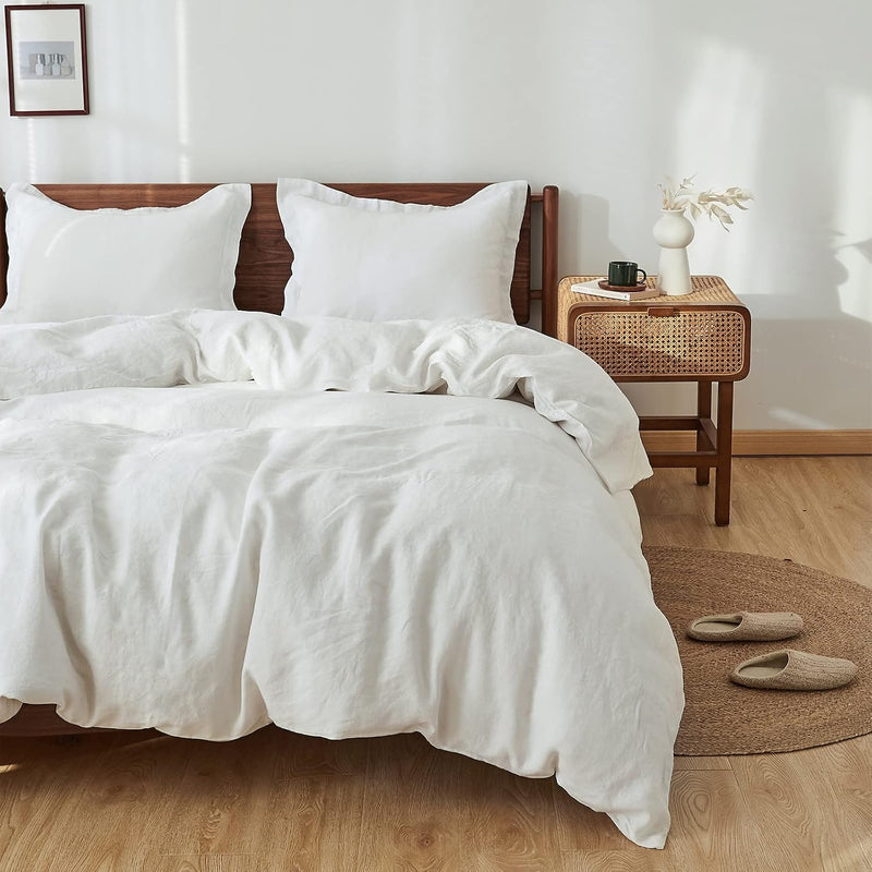 Super King Duvet Cover Set-100% Linen Cover-1 Breathable