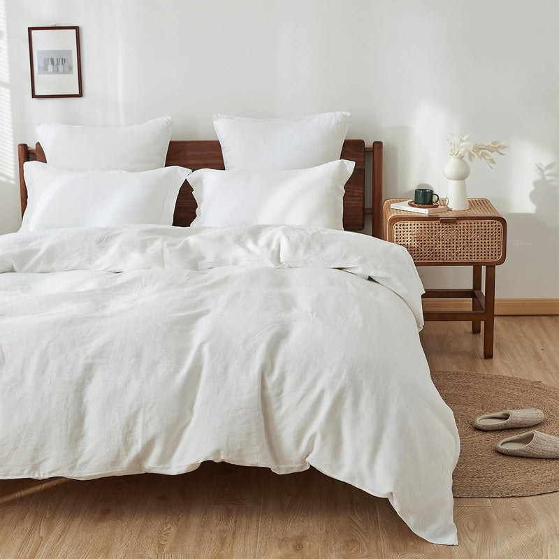 Super King Duvet Cover Set-100% Linen Cover-1 Breathable