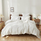 Super King Duvet Cover Set-100% Linen Cover-1 Breathable
