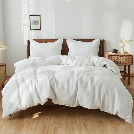 Super King Duvet Cover Set-100% Linen Cover-1 Breathable
