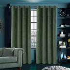 Super Soft Velvet Curtains Sage 100% Blackout