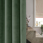 Super Soft Velvet Curtains Sage 100% Blackout