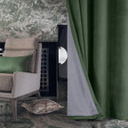 Super Soft Velvet Curtains Sage 100% Blackout