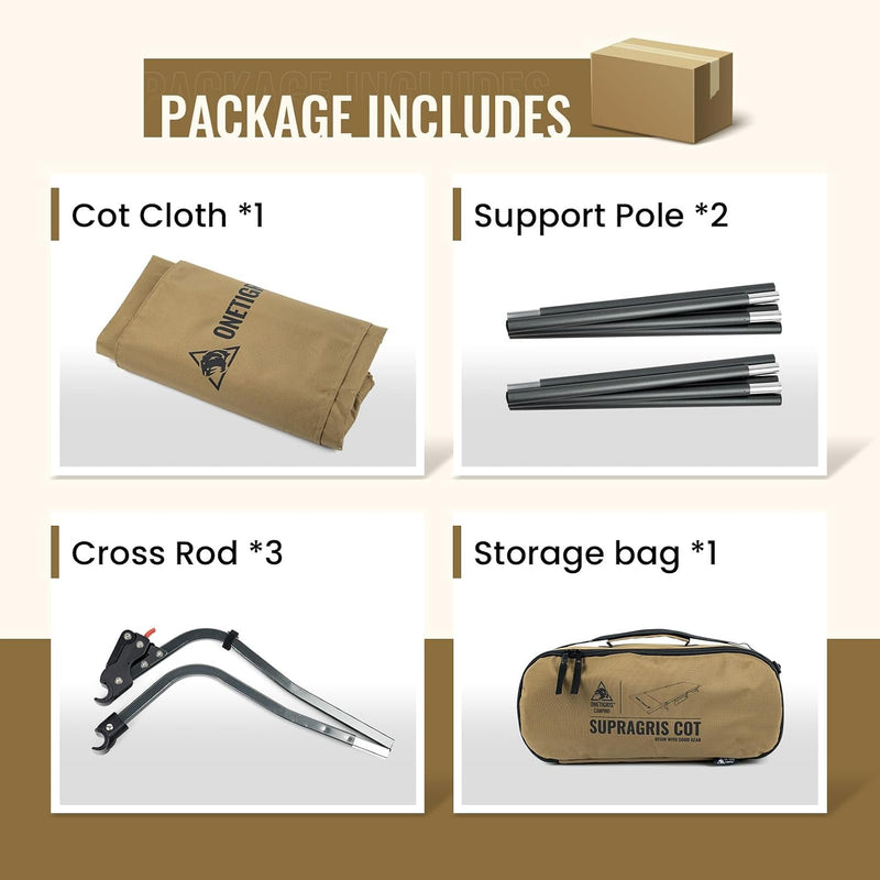 Supragris Camping Cot Support Up to 400lbs