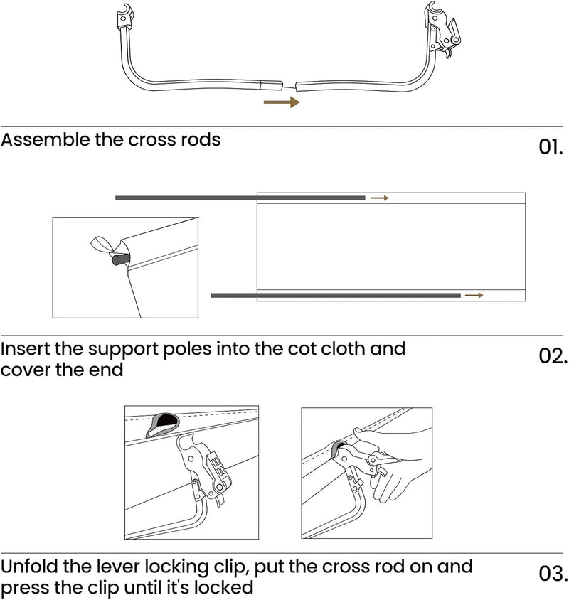 Supragris Camping Cot Support Up to 400lbs