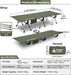 Supranubis Camping Cot Height Adjustable with Leg Extenders