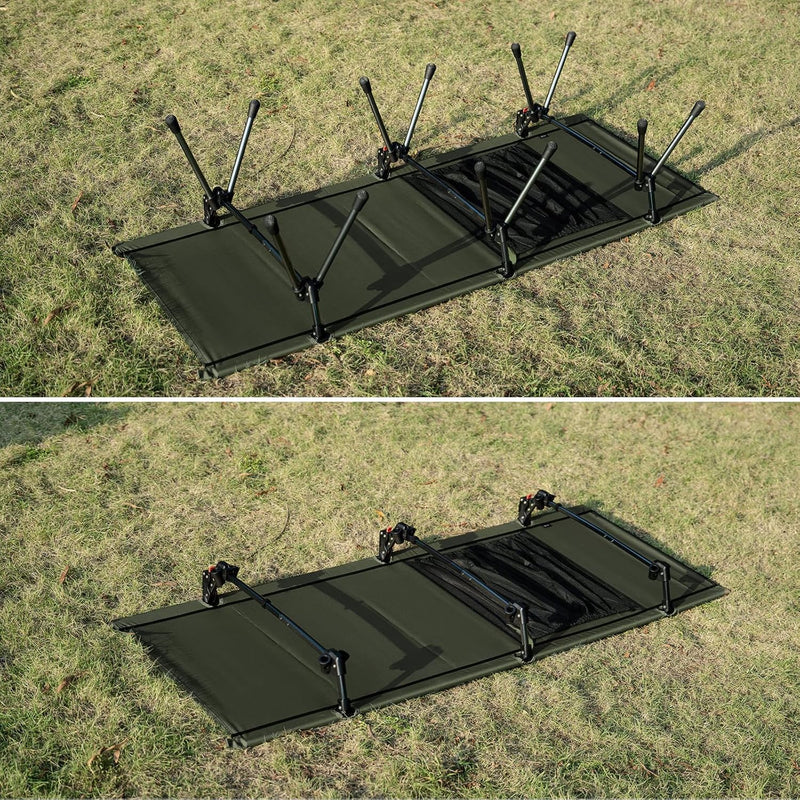 Supranubis Camping Cot Height Adjustable with Leg Extenders