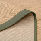 Sustainable Cotton Border Herringbone Natural Jute Area Rug