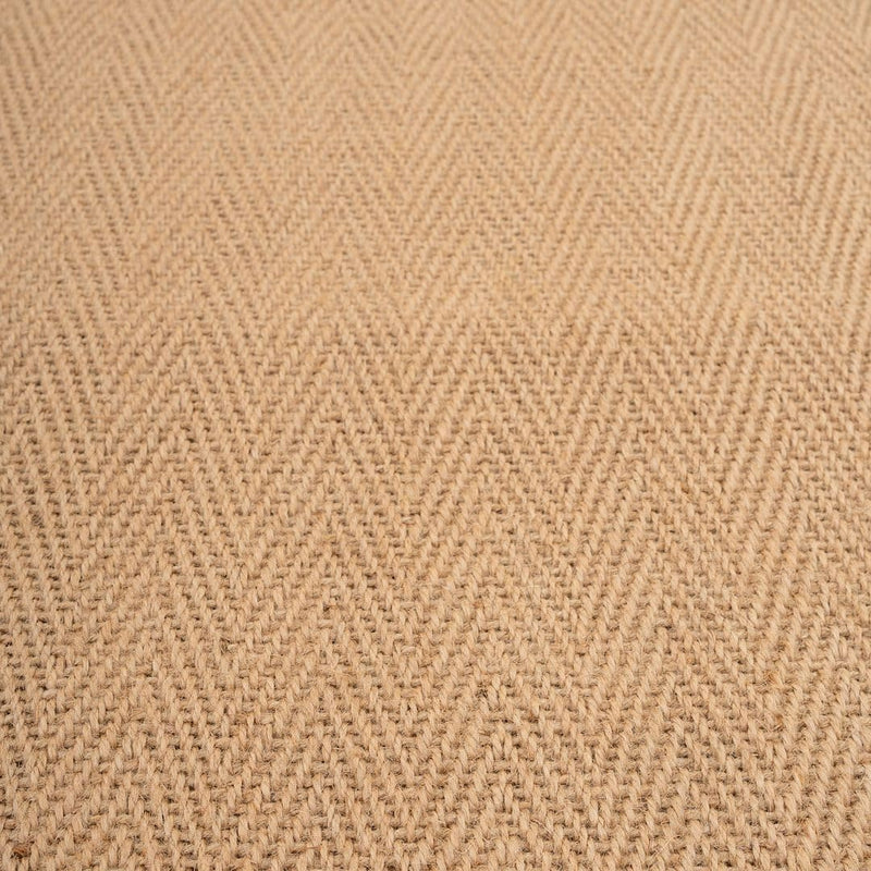 Sustainable Cotton Border Herringbone Natural Jute Area Rug