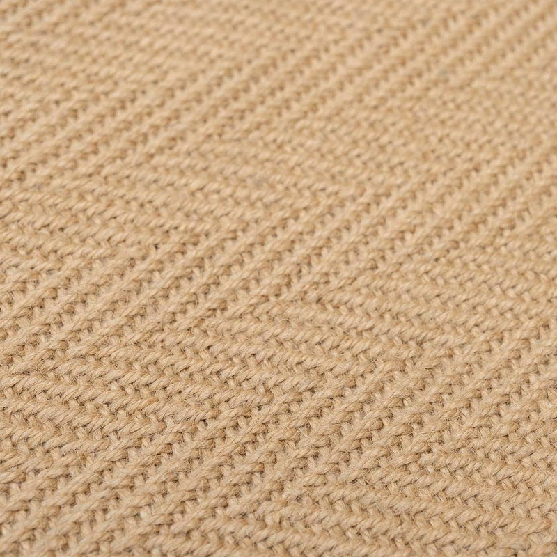 Sustainable Cotton Border Herringbone Natural Jute Area Rug