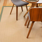 Sustainable Cotton Border Herringbone Natural Jute Area Rug
