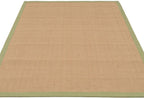Sustainable Cotton Border Herringbone Natural Jute Area Rug
