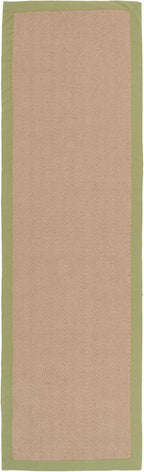 Sustainable Cotton Border Herringbone Natural Jute Area Rug