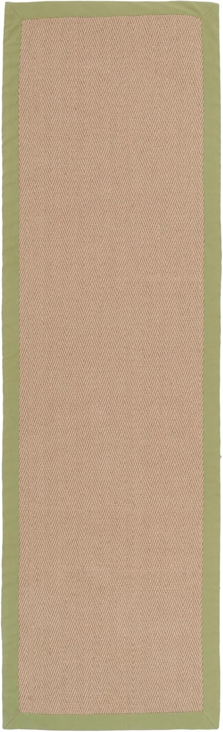 Sustainable Cotton Border Herringbone Natural Jute Area Rug