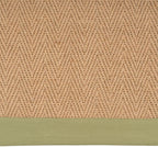 Sustainable Cotton Border Herringbone Natural Jute Area Rug