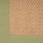Sustainable Cotton Border Herringbone Natural Jute Area Rug