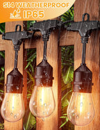 S14 Festoon Lights Outdoor 38m- Waterproof Connectable String