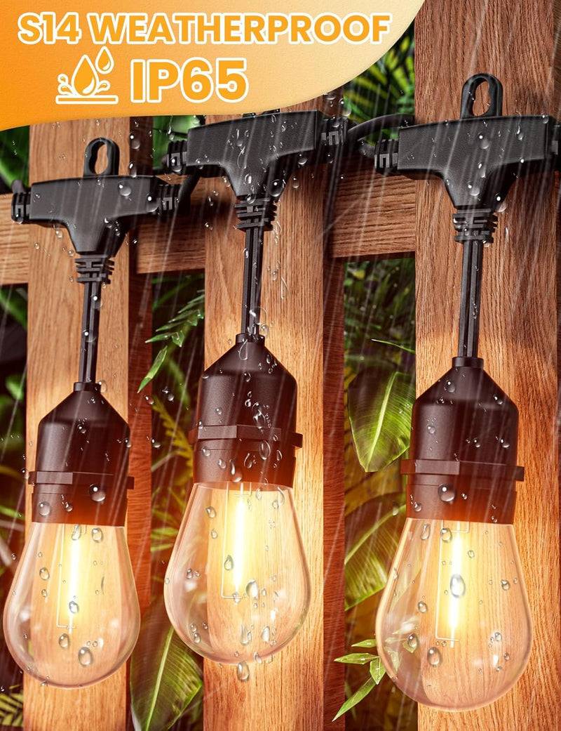 S14 Festoon Lights Outdoor 38m- Waterproof Connectable String