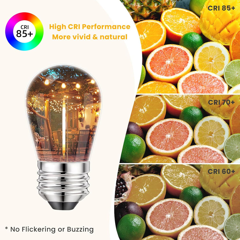 S14 Festoon Lights Outdoor 38m- Waterproof Connectable String