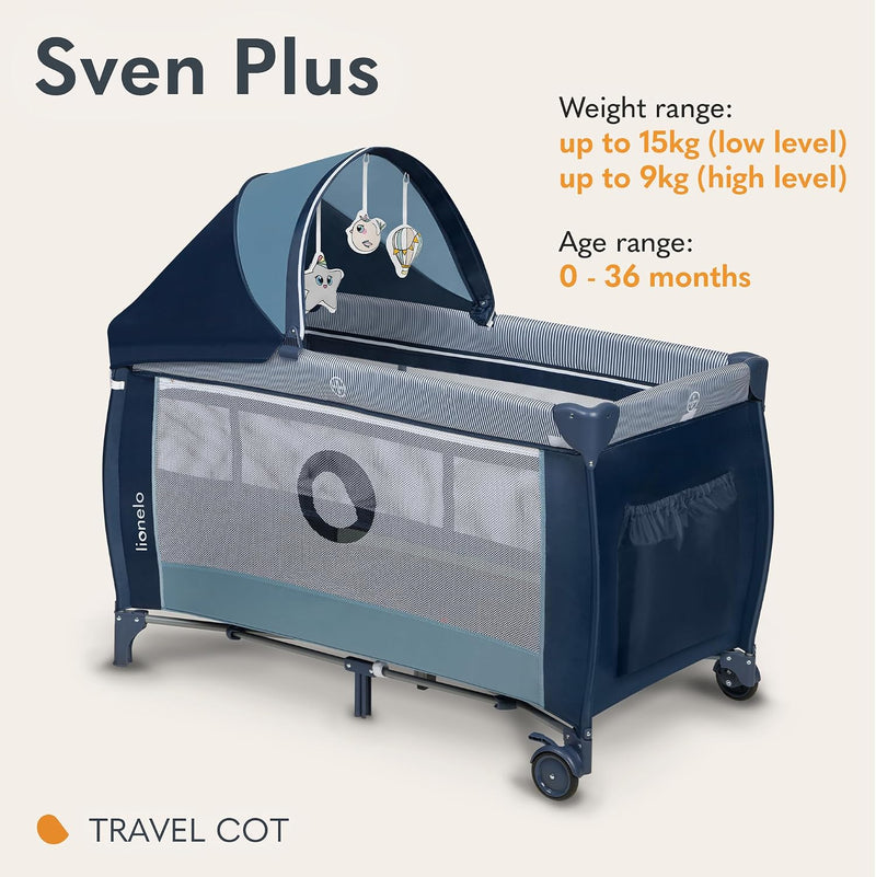 Sven Plus Travel Cot with 2 Mattress Levels