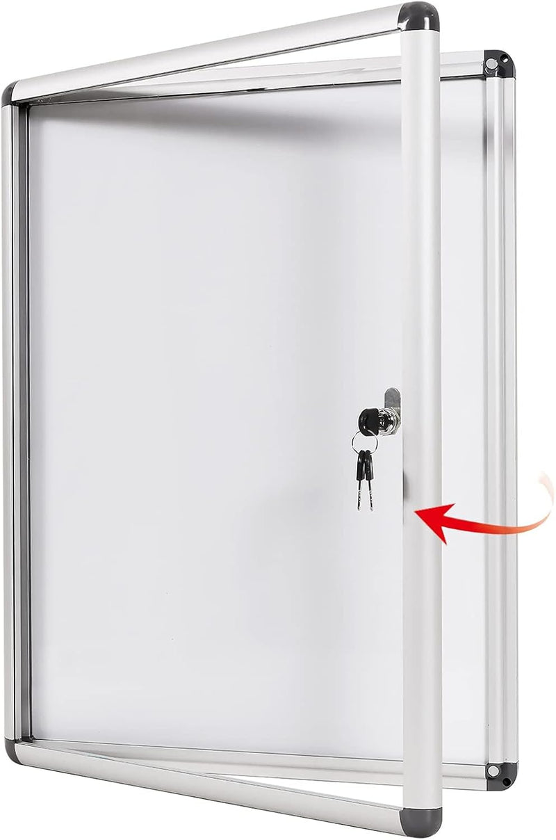 Swancrown Lockable Notice Board 980x720MM Large Magnetic