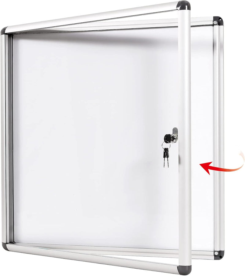 Swancrown Lockable Notice Board 980x720MM Large Magnetic