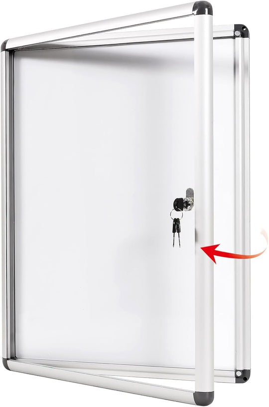 Swancrown Lockable Notice Board 980x720MM Large Magnetic