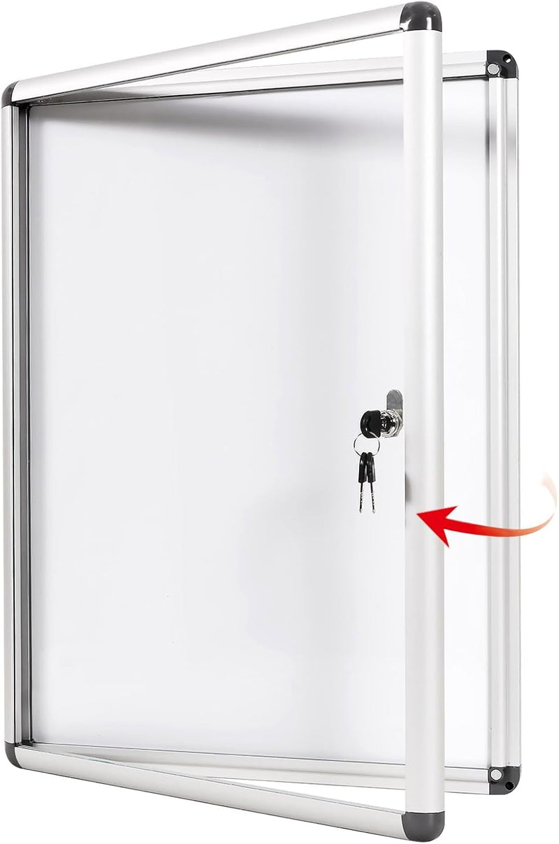 Swancrown Lockable Notice Board 980x720MM Large Magnetic