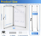 Swancrown Lockable Notice Board 980x720MM Large Magnetic