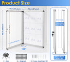 Swancrown Lockable Notice Board 980x720MM Large Magnetic