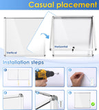 Swancrown Lockable Notice Board 980x720MM Large Magnetic