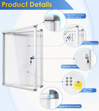 Swancrown Lockable Notice Board 980x720MM Large Magnetic