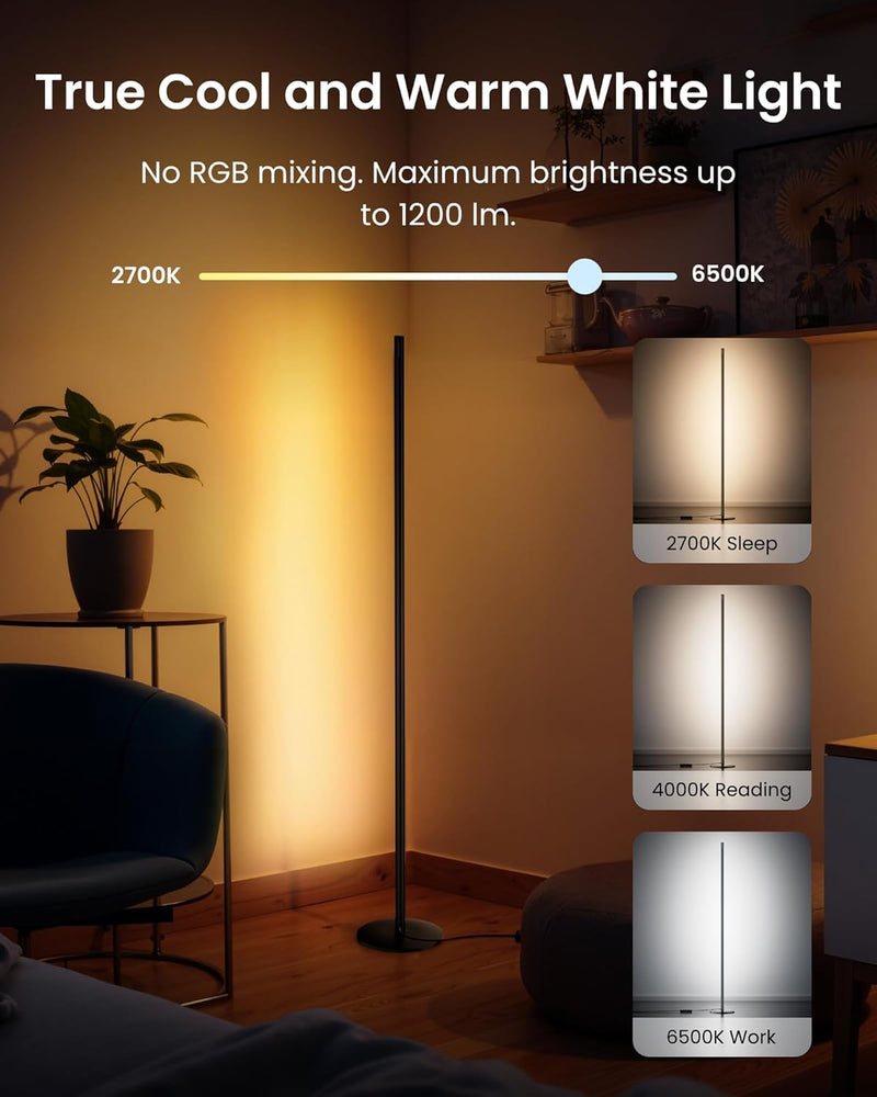 Matter Rgbicww Floor Lamp Warm Cool LED Corner