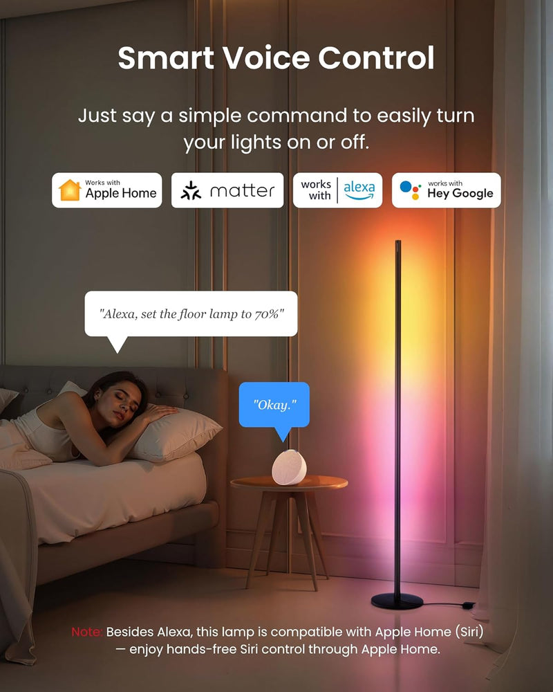 Matter Rgbicww Floor Lamp Warm Cool LED Corner