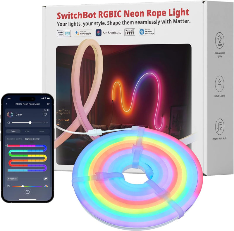 Rgbic Neon Rope Light 5m Matter LED Strip