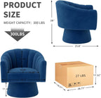 Swivel Accent Chair Upholstered Velvet Barrel for Living