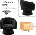 Swivel Accent Chair Upholstered Velvet Barrel for Living