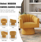 Swivel Accent Chair Upholstered Velvet Barrel for Living