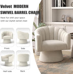 Swivel Accent Chair Upholstered Velvet Barrel for Living