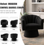 Swivel Accent Chair Upholstered Velvet Barrel for Living