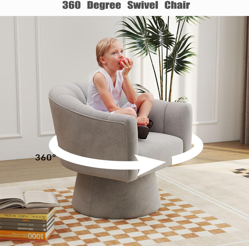 Swivel Accent Chair Upholstered Velvet Barrel for Living