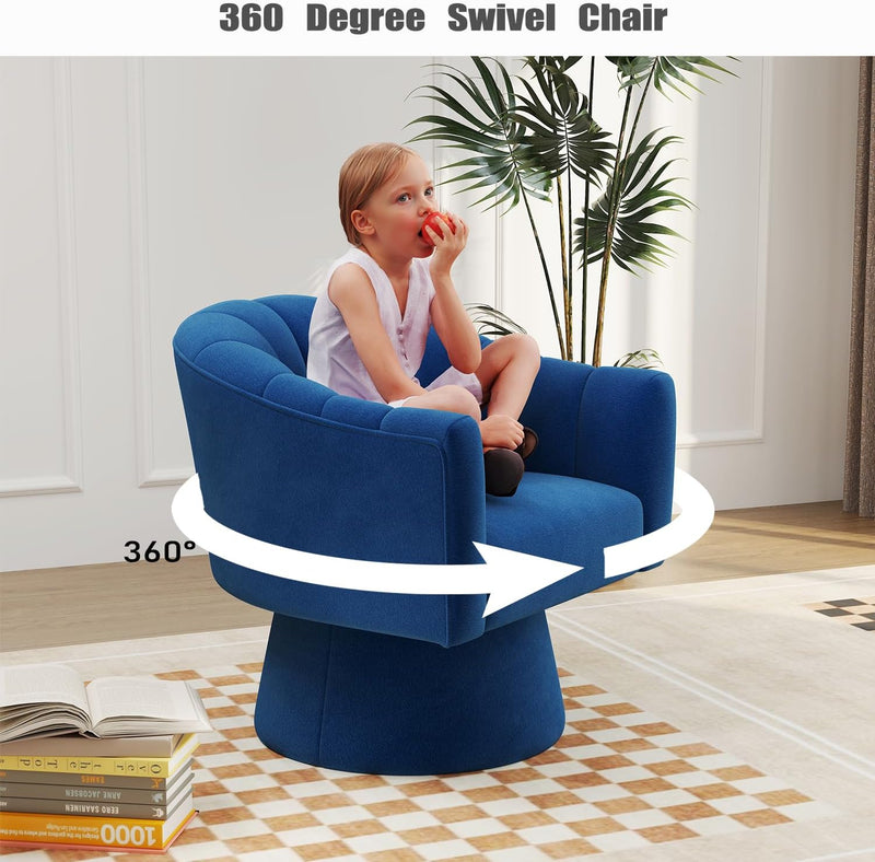 Swivel Accent Chair Upholstered Velvet Barrel for Living
