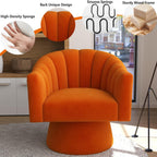 Swivel Accent Chair Upholstered Velvet Barrel for Living